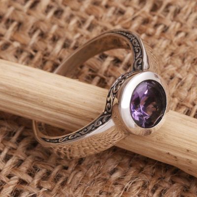 Alternate image for Amethyst Solitaire Sterling Silver Ring The Life Within