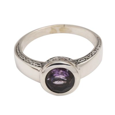 Alternate image for Amethyst Solitaire Sterling Silver Ring The Life Within