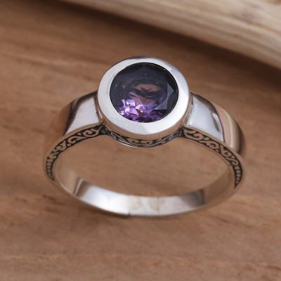 Alternate image for Amethyst Solitaire Sterling Silver Ring The Life Within