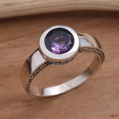 Alternate image for Amethyst Solitaire Sterling Silver Ring The Life Within