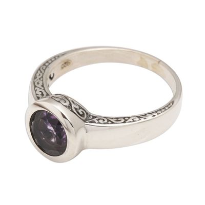 Alternate image for Amethyst Solitaire Sterling Silver Ring The Life Within