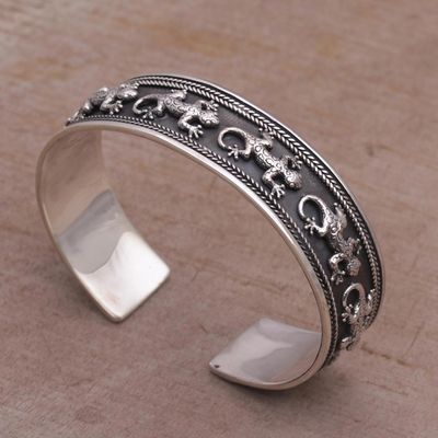 Alternate image for 925 Sterling Silver Lizard Cuff Bracelet from Bali Gecko Parade