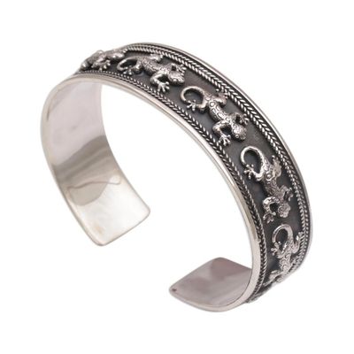 Alternate image for 925 Sterling Silver Lizard Cuff Bracelet from Bali Gecko Parade