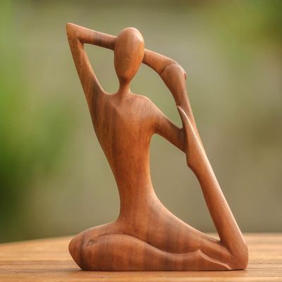 Alternate image for Wood Sculpture from Indonesia Yoga Stretch
