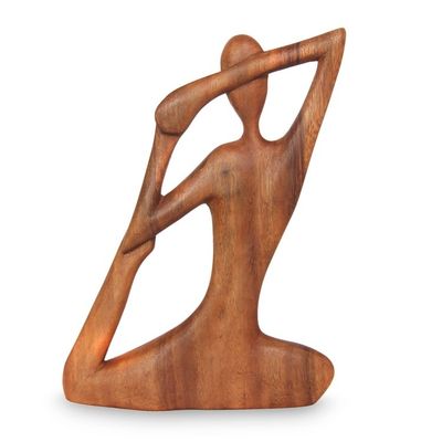 Alternate image for Wood Sculpture from Indonesia Yoga Stretch