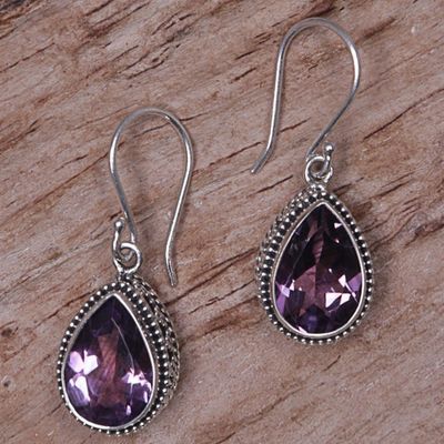 Alternate image for 925 Silver Earrings with Amethyst Total 8 Carats from Bali Sparkling Dew