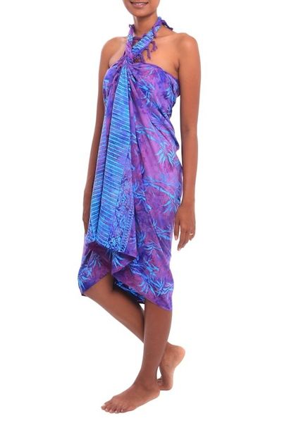 Alternate image for Bamboo Motif Batik Rayon Sarong from Bali Twilight Bamboo