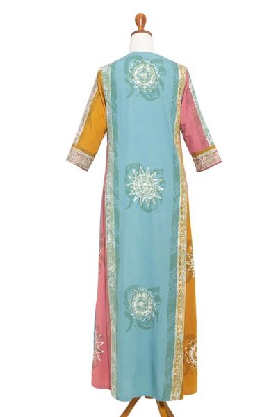 Alternate image for Batik-Dyed Rayon Maxi Dress from Bali Slow Day in Amber