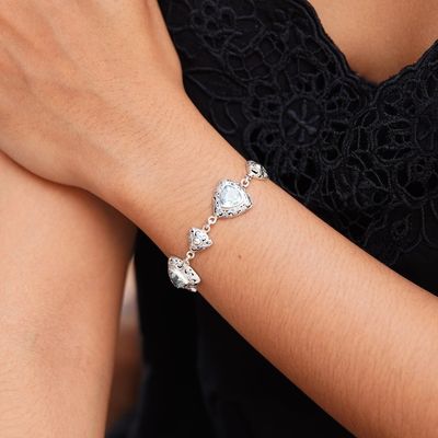 Alternate image for Triangular Blue Topaz Link Bracelet from Bali Triangles of Swirls