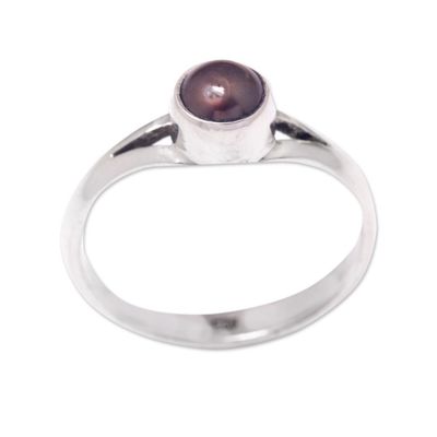 Alternate image for Sterling Silver Solitaire Ring with Brown Cultured Pearl Petite Chic