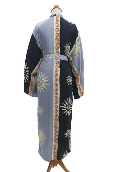 Alternate image for Belted Batik Rayon Robe from Bali Chakra Burst
