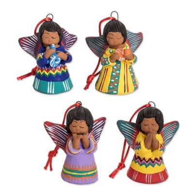 Alternate image for Unique Central American Ceramic Ornaments Set of 4 Angels