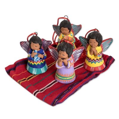 Alternate image for Unique Central American Ceramic Ornaments Set of 4 Angels