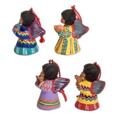 Alternate image for Unique Central American Ceramic Ornaments Set of 4 Angels