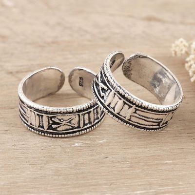 Alternate image for Hand Crafted Sterling Silver Toe Rings Pair First Choice