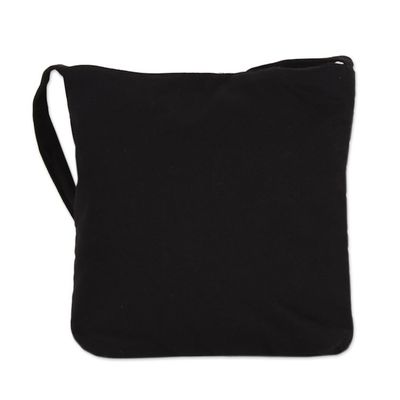 Alternate image for Embroidered Floral Sling Handbag from India Vibrant Blossom