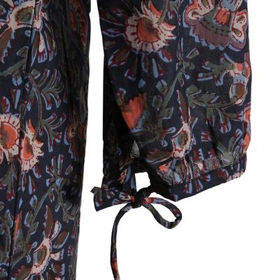 Alternate image for Screen Printed Floral Cotton Babydoll Short Dress from India Floral Surprise