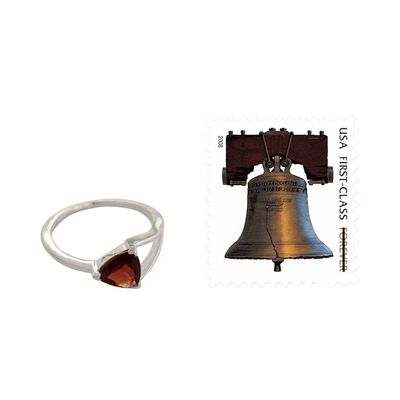 Alternate image for Triangle-Cut Natural Garnet Solitaire Ring from India Mystic Triangle
