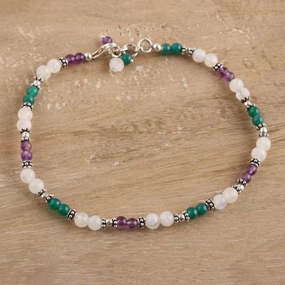 Alternate image for Amethyst and Rainbow Moonstone Anklet Head Over Heels