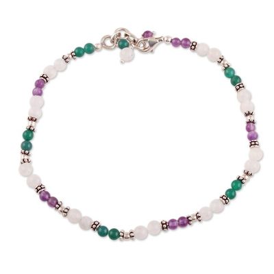 Alternate image for Amethyst and Rainbow Moonstone Anklet Head Over Heels