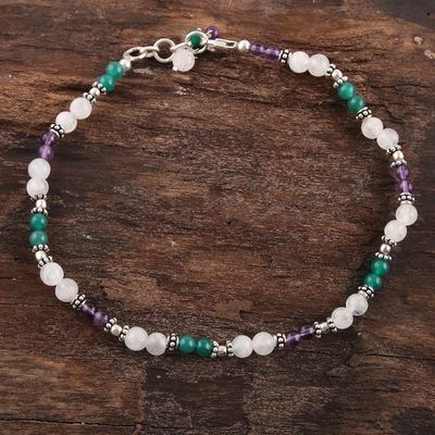 Alternate image for Amethyst and Rainbow Moonstone Anklet Head Over Heels
