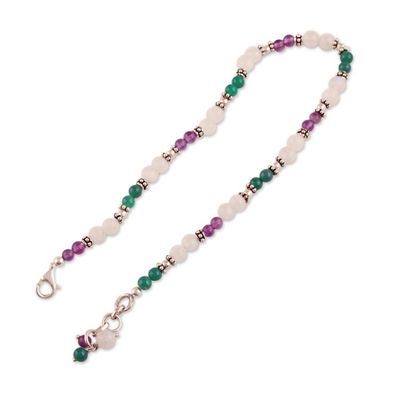 Alternate image for Amethyst and Rainbow Moonstone Anklet Head Over Heels
