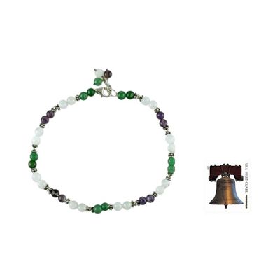 Alternate image for Amethyst and Rainbow Moonstone Anklet Head Over Heels