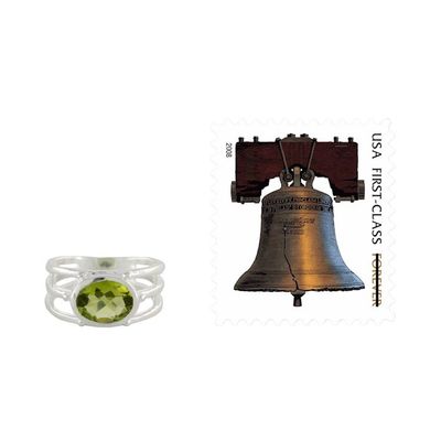 Alternate image for Peridot Ring Crafted of Sterling Silver Forest Glow