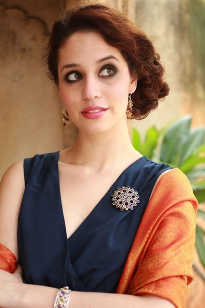 Alternate image for Amethyst Garnet Brooch Pin Blue Topaz Sterling Silver Summer Blossom