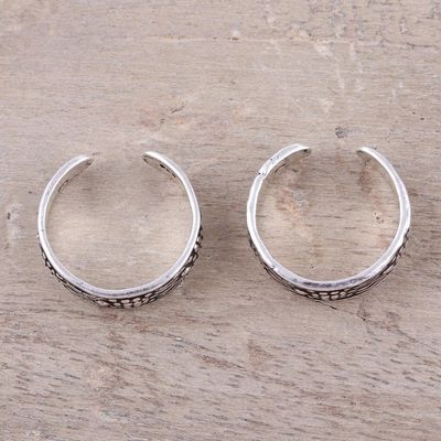 Alternate image for Sterling Silver Swimming Turtles Pair of Toe Rings Happy Turtles