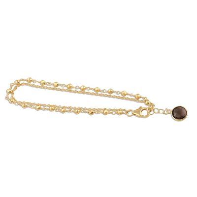 Alternate image for 18k Gold Plated Beaded Charm Bracelet Golden Power