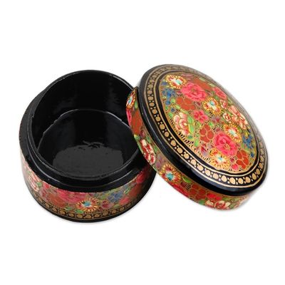 Alternate image for Floral Papier Mache and Wood Oval Decorative Box Summer Bouquet