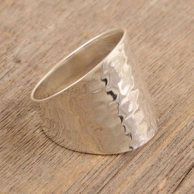 Alternate image for Artisan Crafted Sterling Silver Band Ring from India Far Future