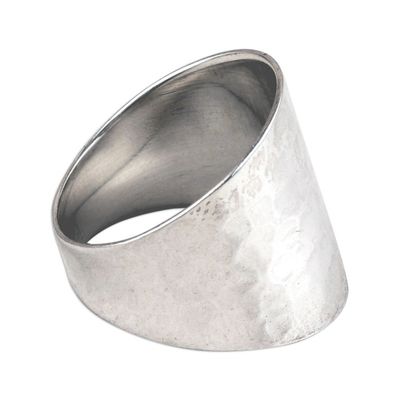 Alternate image for Artisan Crafted Sterling Silver Band Ring from India Far Future