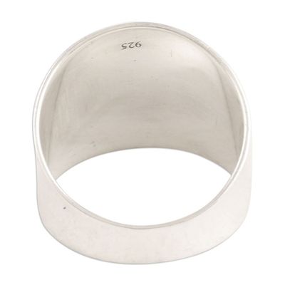 Alternate image for Artisan Crafted Sterling Silver Band Ring from India Far Future