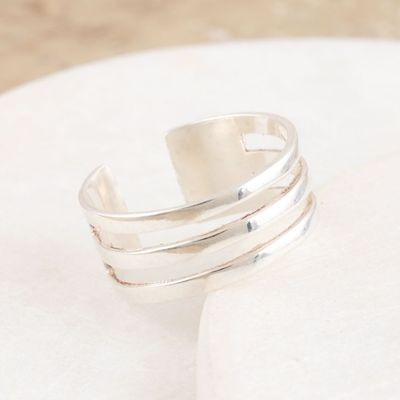 Alternate image for Hand Crafted Sterling Silver Toe Ring from India Future History