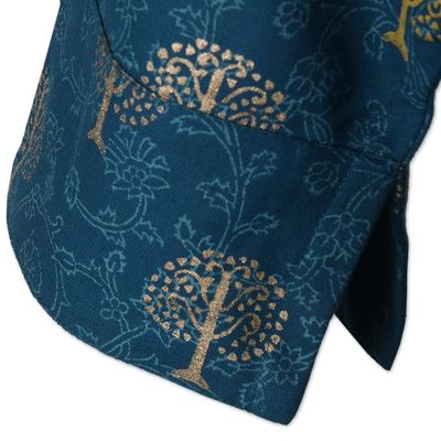 Alternate image for Hand Block-Printed Shirtdress Chanderi Garden