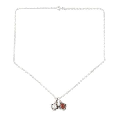 Alternate image for Hand Crafted Carnelian and Cultured Pearl Jewelry Set Gorgeous Harmony