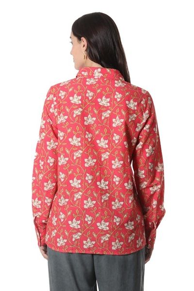 Alternate image for Printed Cotton Floral Shirt Blissful Blooms