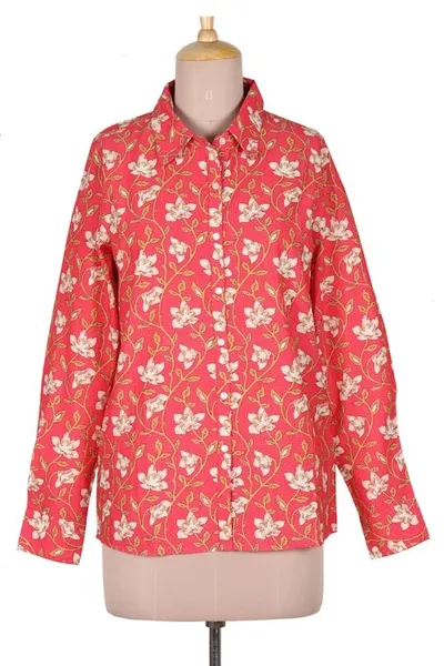 Alternate image for Printed Cotton Floral Shirt Blissful Blooms
