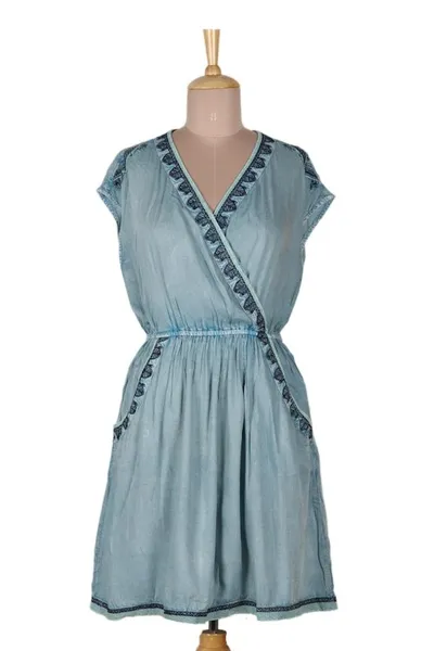 Alternate image for Comfortable Enzyme-Washed Viscose Dress Jaipur Gem