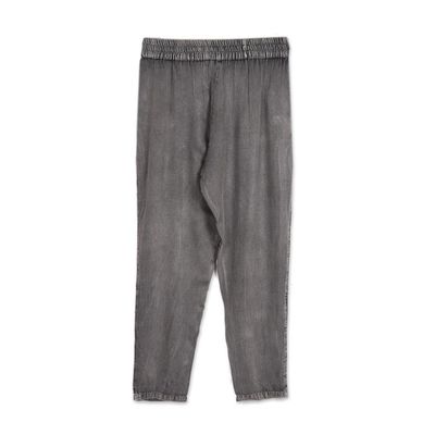 Alternate image for Dusty Grey Viscose Pants with Navy Accents from India Navy Sophistication