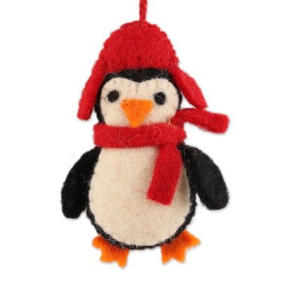 Alternate image for Handmade Felted Wool Penguin ornaments Set of 6 Cozy Penguins