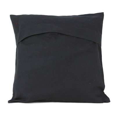 Alternate image for Chainstitch Embroidery Black Cotton Cushion Covers Pair Midnight in the Garden