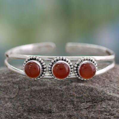 Alternate image for Sterling Silver and Carnelian Cuff Bracelet Delightful