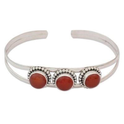 Alternate image for Sterling Silver and Carnelian Cuff Bracelet Delightful
