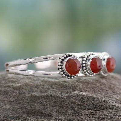 Alternate image for Sterling Silver and Carnelian Cuff Bracelet Delightful