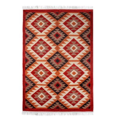 Alternate image for Hand Crafted Wool Area Rug with Cotton Warp Learn by Heart