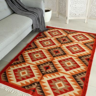 Alternate image for Hand Crafted Wool Area Rug with Cotton Warp Learn by Heart