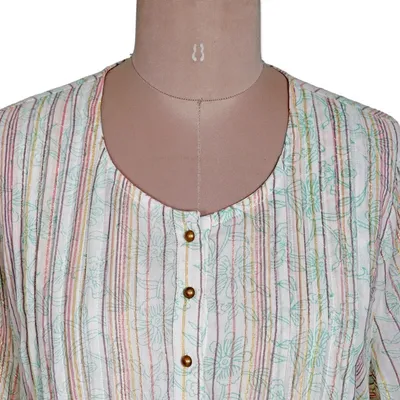 Alternate image for Cotton Blend Empire Waist Midi Dress with Tassels from India Extra Tropical